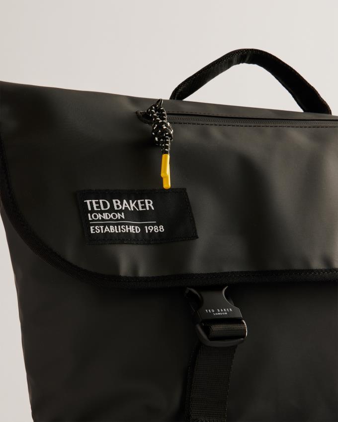 Torba Satchel Męskie Ted Baker Rubberised Czarne Polska | PL-NSVWZ1740