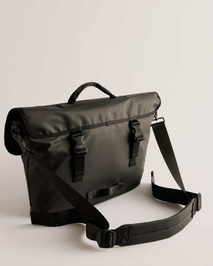 Torba Satchel Męskie Ted Baker Rubberised Czarne Polska | PL-NSVWZ1740