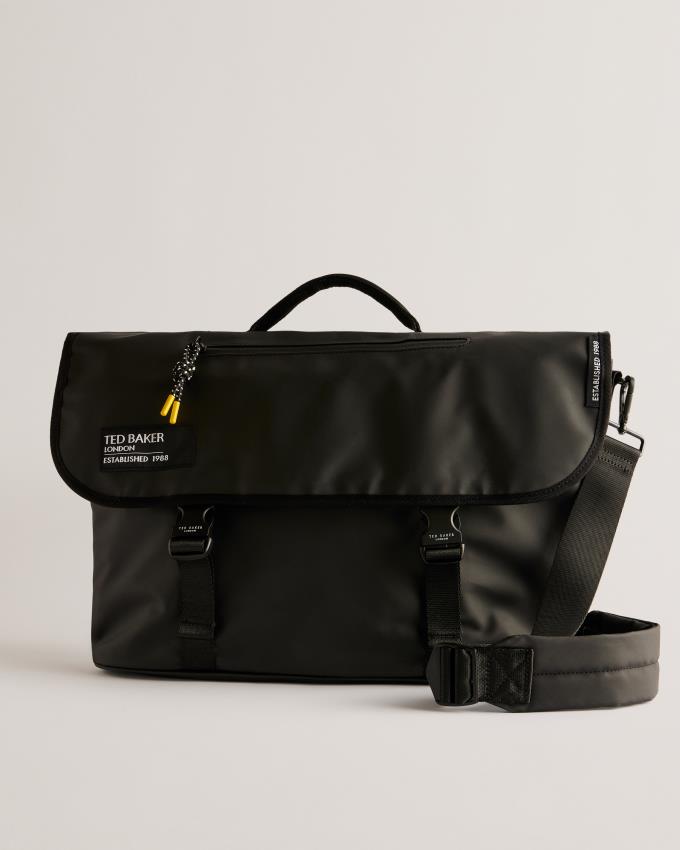 Torba Satchel Męskie Ted Baker Rubberised Czarne Polska | PL-NSVWZ1740