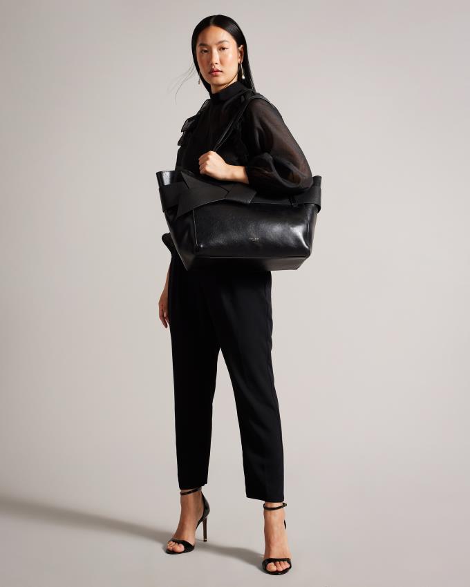 Torby Tote Damskie Ted Baker PU Large Czarne Polska | PL-HBTFI4730