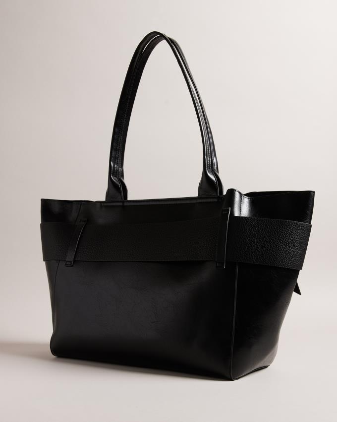 Torby Tote Damskie Ted Baker PU Large Czarne Polska | PL-HBTFI4730