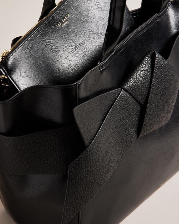 Torby Tote Damskie Ted Baker PU Large Czarne Polska | PL-HBTFI4730