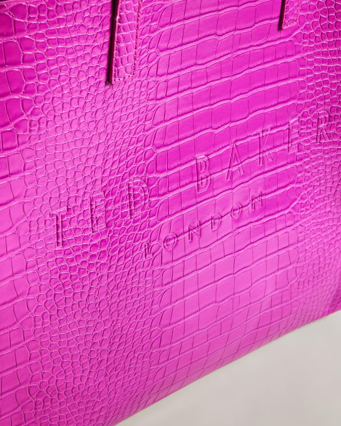 Torebka Damskie Ted Baker Croc Detail Large Icon Głęboka Różowe Polska | PL-MCVAE2741