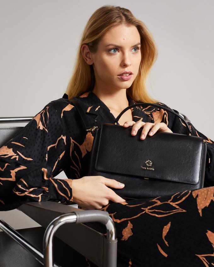 Torebka Damskie Ted Baker Flower Eyelet Top Handle Czarne Polska | PL-LFYSP0928