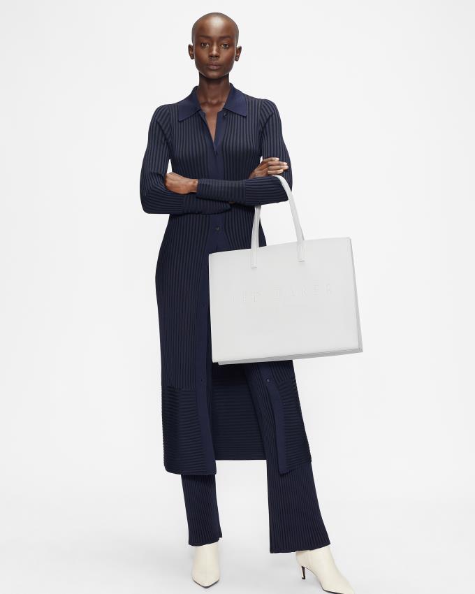 Torebka Damskie Ted Baker Large Crosshatch Icon Głęboka Szare Polska | PL-NQZMU4150