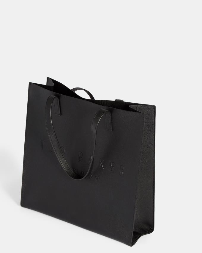 Torebka Damskie Ted Baker Medium Crosshatch Icon Czarne Polska | PL-NFGIM6408