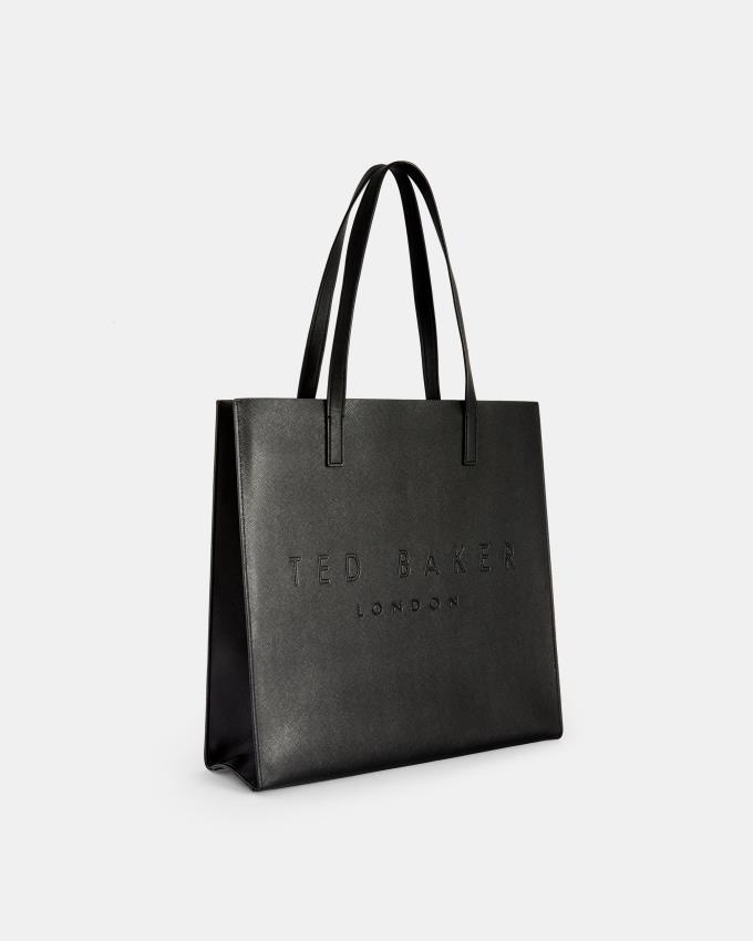Torebka Damskie Ted Baker Medium Crosshatch Icon Czarne Polska | PL-NFGIM6408