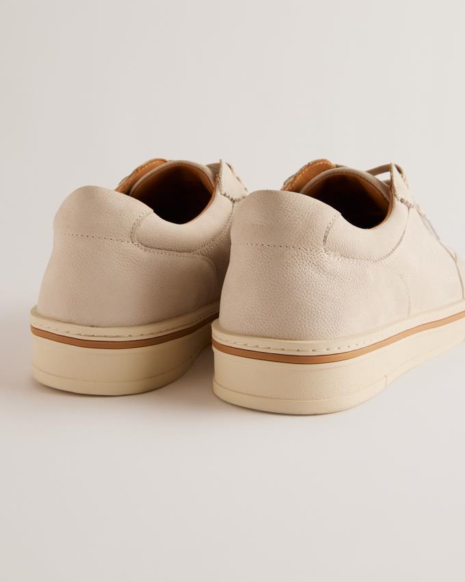 Trampki Męskie Ted Baker Leather Contrast Detail Court Szare Polska | PL-HLKCB0918